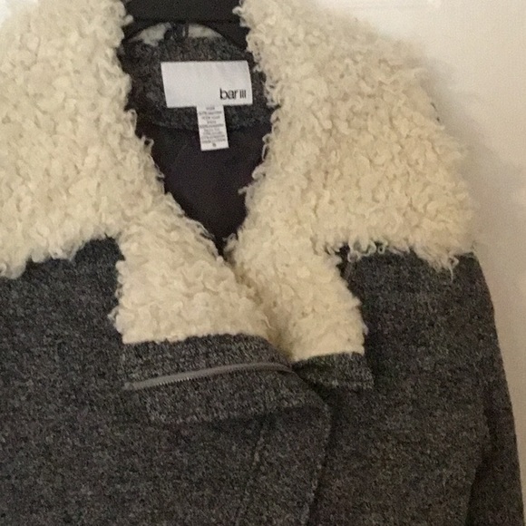 Motorcycle style jacket with faux shearling collar. - Picture 2 of 5